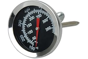 QIGESHILIU Barbecue BBQ Pit Smoker Grill Thermometer Temp Gauge, Stainless Steel Oven Cooking BBQ Probe Thermometer (50°C - 350°C) 52MM