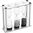 MasterClass Hourglass Triple Sand Timer, Soft Medium Hard-Boiled Eggs, Stainless Steel, 3,4,5 Minutes, Silver