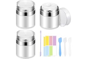 aurorayer 3 Stück 50ml Creme Spender, Airless Pumpspender Jar, Leer Creme Container Wiederverwendbar Acryl Kosmetikbehälter für Creme, Lotion, Moisturizer,Schmiermaskencreme
