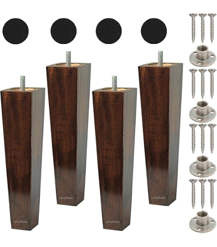 WOPPLXY 4-Pack Adjustable Furniture Legs With Swivel Caster Wheels – 7-10 Inch Metal Legs For Sofa, Table, Bed, Cabinet, Heavy Duty With Brake Casters