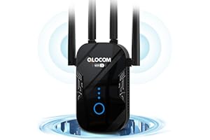 QLOCOM 2024 Neuestes WLAN Verstärker 1200Mbit/s WLAN Repeater, Dualband 5GHz & 2.4GHz WiFi Repeater mit WPS, WiFi Internet Booster Kompatibel Allen WLAN Geräten
