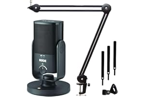 RØDE Rode NT-USB Mini Kondensator-USB- Podcast Mikrofon + keepdrum MS138 Gelenkarm-Stativ Black
