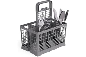 CABLEPELADO Cesta universal cubiertos para lavavajillas, Cesta cubiertos lavaplatos, Cesto lavavajilla universal, 24.1 x 13.4 cm, Asa desmontable, Compatible con Bosch Siemens Neff, AEG Gorenje Privileg