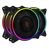 Noua Skiron Nero 3 Ventole Triplo Halo ARGB – RGB Indirizzabili, Ventole per Case da 120 mm 1200RPM con Fan Hub e Telecomando