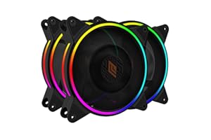 Noua Skiron Nero 3 Ventole Triplo Halo ARGB – RGB Indirizzabili, Ventole per Case da 120 mm 1200RPM con Fan Hub e Telecomando, Sincronizzato con Scheda Madre 5V a 3 Pin