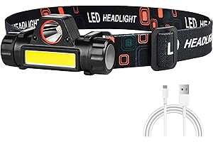 CREADY® Torcia Frontale | Torcia Frontale LED Ricaricabile | Luce Frontale LED Ricaricabile | Torcia da Testa | Lampada Frontale LED Ricaricabile | Torcia LED Testa Ideale per Corsa, Escursioni