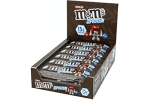 M&M's Barre protéinée au chocolat (12x51g) Chocolat – 15 g de protéines par barre – Idéale après l’entraînement ou en encas – Haute teneur en protéines – Faible en sucre