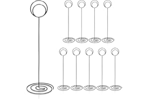 HomWanna Table Number Holders 10Pcs - 8.75 inch Place Card Holder Tall Table Number Stands for Wedding Party Graduation Reception Restaurant Home Photo Picture Office Memo (Matte Black)