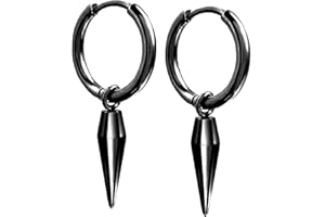 IMINI Minimalist Spike Dangle Drop Earrings for Men & Women - Hypoallergenic Stainless Steel Geometric Dangling Charm Hoop, Cartilage Tragus Helix Piercings Punk Jewellery Gift