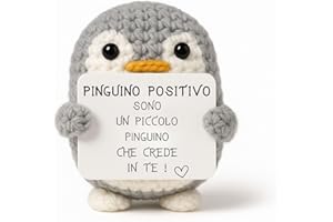 PATATA POSITIVA Pinguino Positivo© | Regalo Originale e Divertente | Idea Simpatica | Festa Bambini Ragazzi | Compleanno Bimba Bimbo| Decorazione Cameretta| Amigurumi Casa | Bambola Umoristica | Peluche Motivazionale