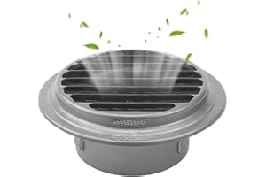 LPZMPZ Griglia di Aerazione Tonda Ventilazione 100mm Rotonda in Acciaio Inox Aria Griglie Aerazione Ventilazione con Rete Anti Insetti e Flangia per Garage Cucina Bagno Parete Cappa