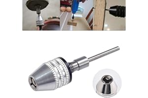 HOHXEN Keyless Mini 3-Jaw Drill Chuck Screwdriver Adapter with Quick-Change 2.35mm Round Shank to Hold Straight-Shank 0.3-3.4mm Drill Bits Milling Cutters for Micro-Production or Medical Industry