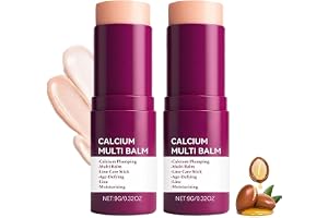 Kalcium Multi Balm, kalciumvolym, multibalm, collagen fuktpinne, rynkkärnebalm, anti-aging och fuktkräm, uppstramande multitalang för ögon, läppar, ansikte och hals (2 st)