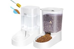 Marchul Automatyczny podajnik i podlewacz dla zwierząt domowych, karmnik dla psów, kotów, dozownik wody 3,8 l, 2 w 1, dozowniki wody dla kotów, dla małych, średnich i dużych zwierząt domowych