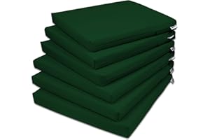 ‎ROLLMAYER Rollmayer 6er Set Stuhlkissen Stuhlauflage Sitzkissen Sitzpolster Auflage für Stühle in Haus und Garten Kollektion Vivid (Flaschengrün 26, 40x40x4cm)