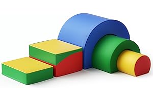 CUPCHID Blocchi per Bambini,blocchi di schiuma per bambini, giocattoli per attività di arrampicata e gattonamento,giocattoli per arrampicata per bambini（Set da 5 pezzi colorato）