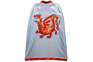 Liontouch - Cape de Chevalier Dragon Ambré - 3-8 Ans - Taille Unique - Jouet de Jeu Médiéval - Manteau pour Garçons Prêt pour L'Aventure - Jeu de Rôle, Déguisement, Déguisements et Costumes Royaux