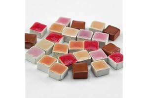 ALEA Mosaic Mini Mosaic Tiles 5 x 5 mm, Pack of 1000, Red, Tone, Glossy, Mediterranean, Glued Installation