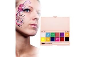 SCOBUTY Pintura Facial y Corporal,Pinturas Faciales Halloween,Kit Pintura Facial,Pintura Facial Profesional,perfecto para maquillaje de Halloween y cosplay de fiesta,12 colores