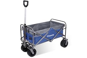 LifeGoods Chariot à roulettes - Chariot Pliable - Chariot de Transport - Chariot de Jardin 4 Roues - Chariot Pliable a Roulette - Chariot de Plage jusqu'à 80KG - 94L - 98x45cm