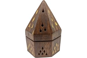 OVUNQUE PROTEGGIMI Brucia incenso in legno adatto per l' incenso in grani. Con porta carboncino in ottone