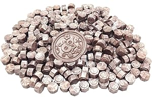SELLINER 250pcs Wax Seal Beads,Octagon Sealing Wax Beads for Wax Seal Stamp,Wax Seal Beads with a Storage Box,Wax Sealing Beads for Making Wax Seals for Wedding and Party Invitations(Champagne)
