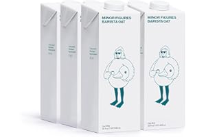 Minor Figures Oat Milk, Made in The UK | Barista Oat Milk, 1 Litre (6x1L) | No Added Sugar | Non Dairy Milk | Vegan | Shelf Stable