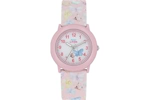 Prinzessin Lillifee Armbanduhr für Mädchen, Kinderuhr, Quarzuhr Analog, mit Textil Armband, 3 bar Wasserdicht, Geschenk für Tochter und Enkelin, Kommt in Uhrenbox