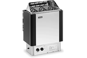 Uniprodo UNI_SAUNA_S4.5KW Saunaofen 4,5 kW 30 bis 110 °C inkl. Steuerung Überhitzungsschutz Zeitschaltuhr