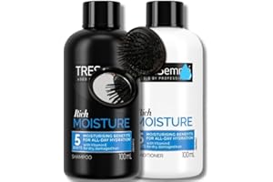 Tresemme Shampoo & Conditioner Bundle (100ml Each) with BVO Luxe Folding Brush – Complete Tresemme Mini Shampoo and Conditioner Travel Size Set