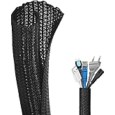 Flintronic Computer Cable Sleeve, 3 Metre Φ13-25 mm Adjustable Cable Sleeving, Cord Protector, Office Sheath Cable Sleeve for