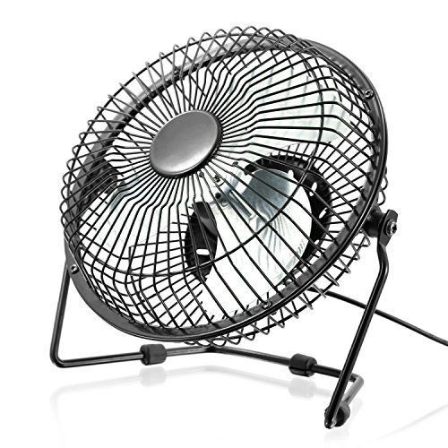 CSL - USB Ventilator 17cm | Tischventilator / Fan | Gehäuse/Rotorblätter aus Metall | PC / Notebook | in schwarz