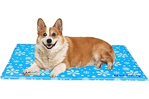 Nepfaivy Tapis Rafraichissant Chien et Chat - Tapis Refroidissant Rafraîchissant pour Chien avec Gel Non Toxique, 65x50cm Couverture Fraicheur Chien Résistant Aux Rayures et Lavable