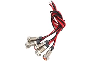 WALFRONT 5 Pcs Voyant LED 220V Led Panneau Indicateur Lampe Etanche Métal Avertissement Lumière IP66 6mm LED Lampe avec Fil 1NO(AC220V)