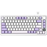 ATTACK SHARK X85PRO TFT Ekranlı ve D&uuml;ğmeli Kablosuz Mekanik Klavye, %75 QMK Contaya Monte Oyun Klavyesi, 2,4G/BT/USB-C Kablol