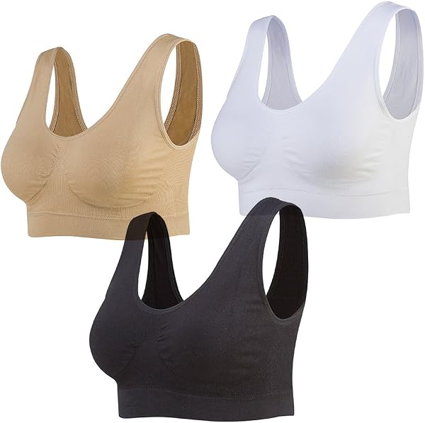 Lemef 3-Pack Seamless Sports Bra Wirefree Yoga Bra with Removable Pads for Women - 1