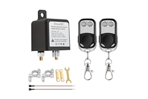 DieseRC Interruttore di Disconnessione Della Batteria del Telecomando Senza fili, Ricevitore Relè DC 12V 200A Isolatore Batteria per auto con 2 Trasmettitori, Interruttore Antifurto per Evitare