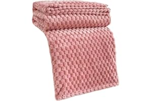 Baodan Dog Blankets Washable Soft Fleece, 100x80 cm Puppy Blankets for Medium Large Dogs and Cats, Cozy and Warm Pet Throw Blanket - Pink