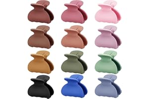 Kavya 12 Pièces 4 cm Petite Pince Cheveux, Simplicité Française Pince a Cheveux Matte Mini Pince Cheveux, Antidérapant Accessoire Cheveux