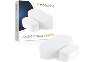 Candeo Zigbee Door & Window Contact Smart Sensor, White | Real-Time Security Alerts | Zigbee 3.0 Compatible with Home Assistant, Hubitat & zigbee2mqtt | Compact, Long Battery Life & Easy Setup