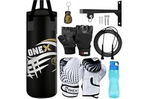 ONEX Boxing bag Junior punching bag set punch bags Cycling Gloves Kickboxing Muay Thai Kids traning bag Gloves MMA Martial Arts water Bottle 2FT Boxing Set for girls and boys.