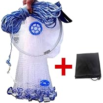Rete Da Pesca Da Lancio Con Telaio In Alluminio – Maglia 2 Cm, Diametro Da 2,4 A 4,2 M, Per Pesca In Mare, Fiume, Lago