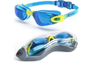 RIOROO Lunettes de Natation pour Enfant, Lunettes de Natation,Protection UV, Antibuée, Joints en Silicone Lunette Piscine Enfant pour Fille Garçon 6-14 Ans