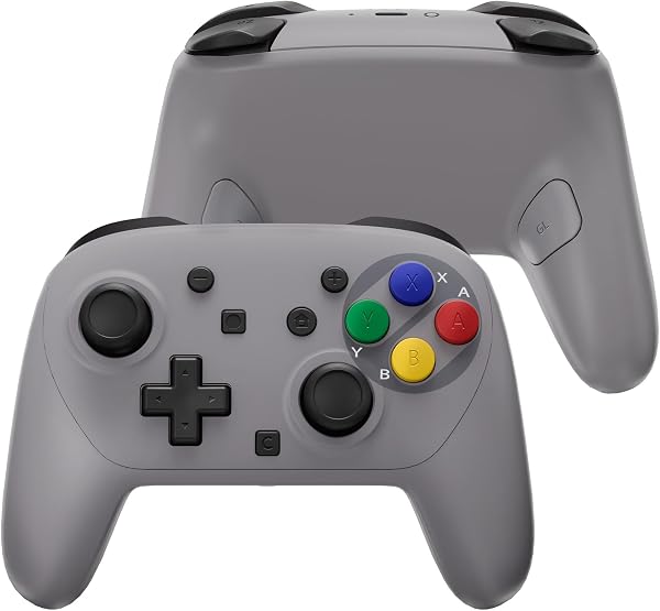eXtremeRate DIY-Ersatz Full Gehäuse & Buttons Set für Switch 2 Pro Controller, Austauschbar Faceplate/Back Shell/Joysticks/Tasten Zubehör für Nintendo Switch 2 pro Controller-Classic SNES EU Stil - 1