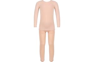 Freebily Kinder Mädchen Thermowäsche Set Thermo Langarmshirt Top Strumpfhose Mit/Ohne Fleece Sport Ballett Tanz Training Unterwäsche Outfits