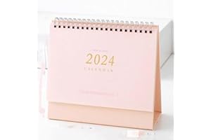 YIPUETERNITY 2023-2024 Calendario de Mesa, Calendario Escritorio 21 X 19 CM, Octubre de 2023 a Diciembre de 2024 Calendario Mensual para Escuela de Ministerio del Interior - Rosa..China