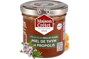 Maison Crétet | Miel de fleurs, thym et propolis 170g | 1 pot verre