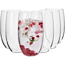 Krosno Verres à Eau Mixology Lot De 6 – 350 Ml, Fond Épais, Verre Sans Plomb, Long Drink, Résistants Lave-Vaisselle – Idéal Maison, Bar, Fêtes