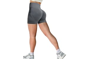 HIALTODAY Kurze Sporthose Sport Gym Shorts Damen, Push Up Kurze Hose Damen Scrunch Butt Leggings Shorts Seamless Blickdicht Booty Laufhose Radlerhose für Fitness Yoga Training