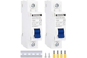 DIHOOL Interruttore CC dz47 1P 16Amp 12V 24V 36V 48V CC, MCB Protezione da cortocircuito, interruttore di sconnessione, isolatore per pannello solare, per batteria, inverter UPS, sistemi fotovoltaici